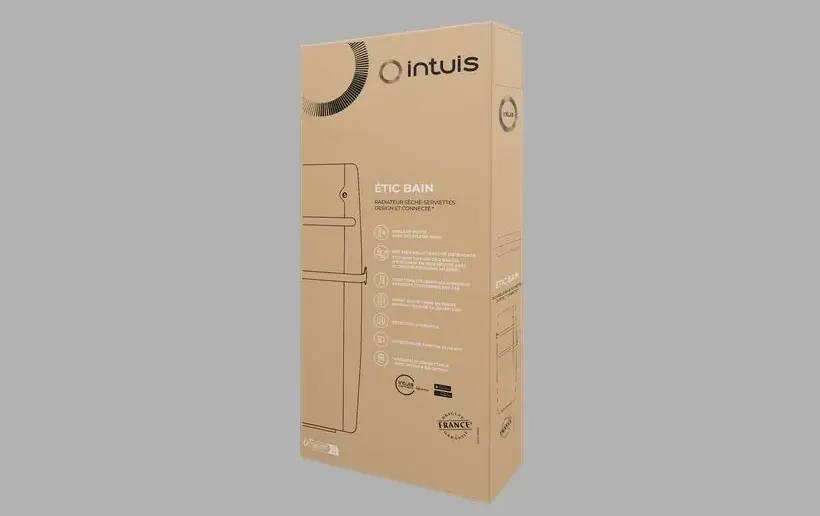 Packaging pour Sèche serviettes Etic bain 1500W Blanc