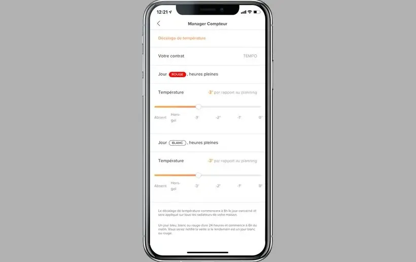 ecran de gestion tarifaire Tempo